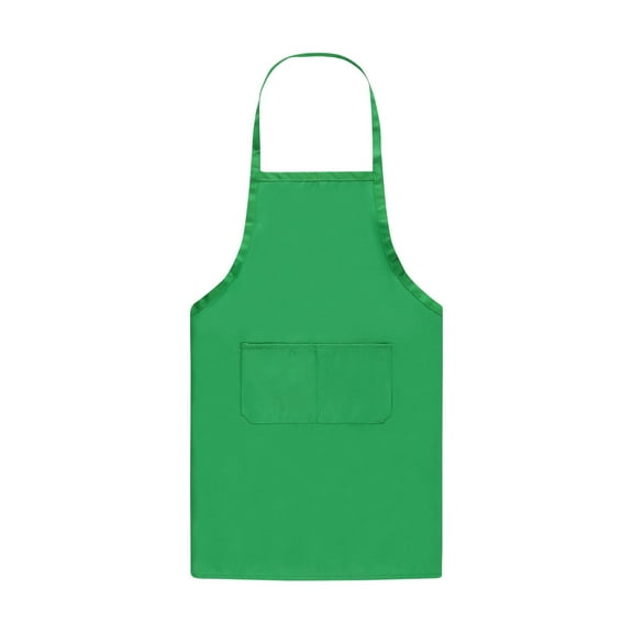 Waterproof PVC Plain Apron with Double Pockets for Cooking Baking Grilling Kitchen Work 28x24 Inch Green