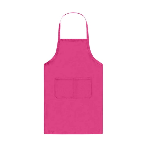Waterproof PVC Plain Apron with Double Pockets for Cooking Baking Grilling Kitchen Work 28x24 Inch Rose Red