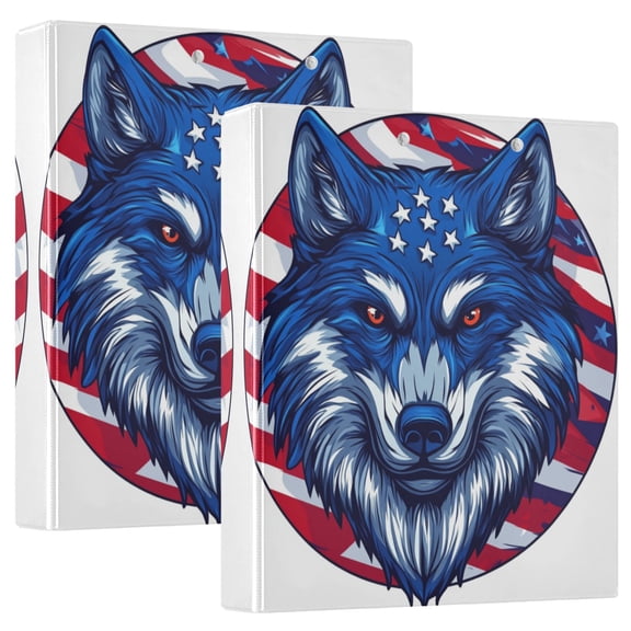 Waterproof PVC Round Ring Binder - D-Rings Clipboard, 200 Page Capacity (1 or 2-Pack), Ideal for Office , Home and School,A Blue Wolf