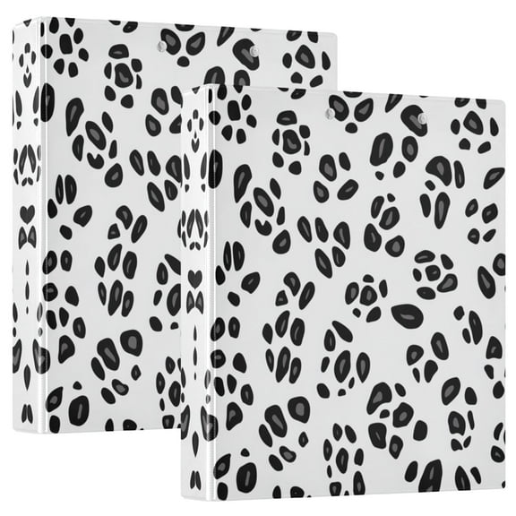 Waterproof PVC Round Ring Binder - D-Rings Clipboard, 200 Page Capacity (1 or 2-Pack), Ideal for Office , Home and School，A Leopard Print Pattern