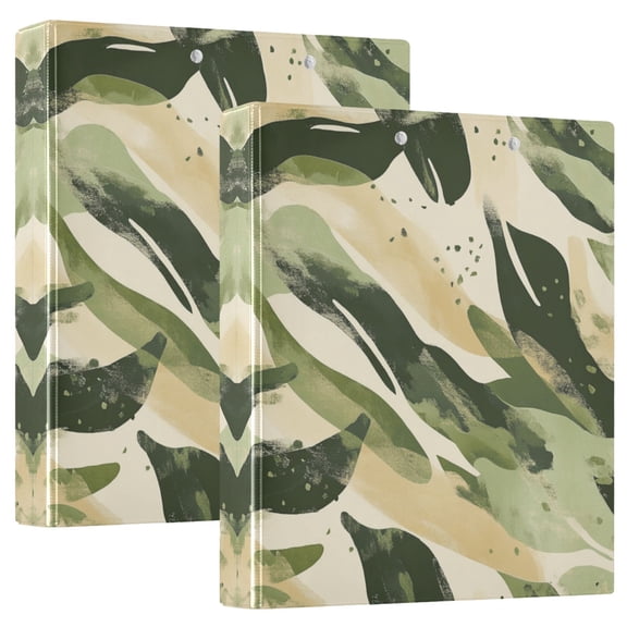 Iauyy PVC Round Ring Binders, 200 Page Capacity, 2 Pack,A Seamless Pattern