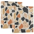 thumbnail image 1 of Waterproof PVC Round Ring Binder - D-Rings Clipboard, 200 Page Capacity (1 or 2-Pack), Ideal for Office , Home and School，A Terrazzo Pattern, 1 of 8