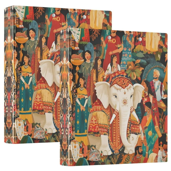Iauyy PVC Round Ring Binders, 200 Page Capacity, 2 Pack,An Indian Wedding