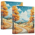 thumbnail image 1 of Waterproof PVC Round Ring Binder - D-Rings Clipboard, 200 Page Capacity (1 or 2-Pack), Ideal for Office , Home and School，Autumn Scenery, 1 of 8