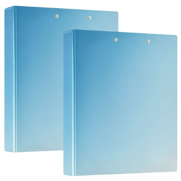 Waterproof PVC Round Ring Binder - D-Rings Clipboard, 200 Page Capacity (1 or 2-Pack), Ideal for Office , Home and School,Blue Solid Color
