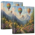 thumbnail image 1 of Iauyy PVC Round Ring Binders, 200 Page Capacity, 2 Pack，Colorful Hot Air Balloons, 1 of 8