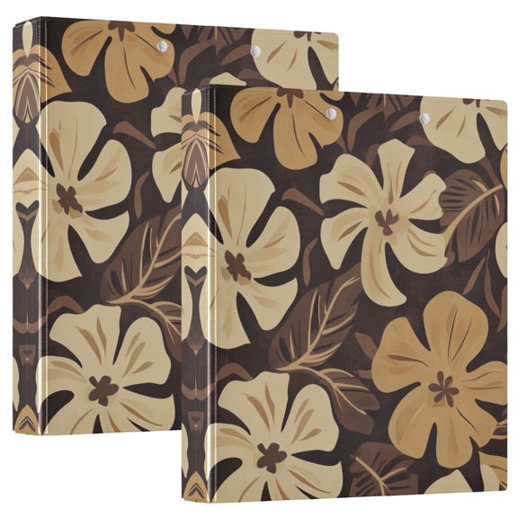 Iauyy PVC Round Ring Binders, 200 Page Capacity, 2 Pack,Digital Illustration