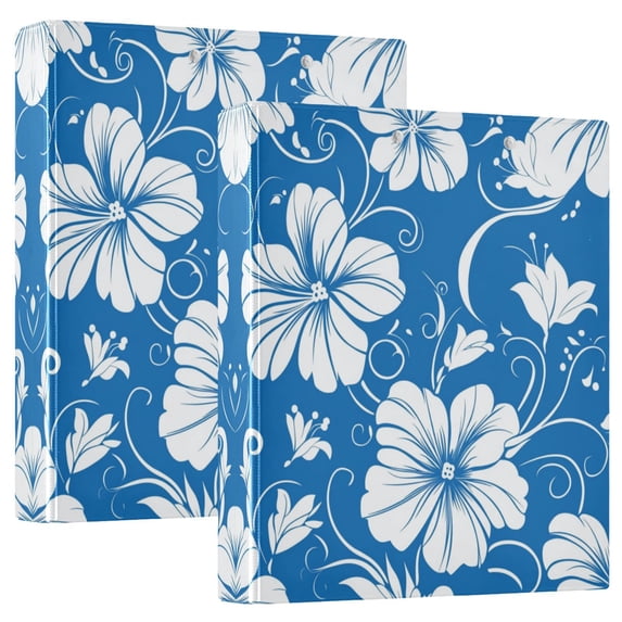 Iauyy PVC Round Ring Binders, 200 Page Capacity, 2 Pack,Flower Pattern