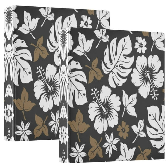 Waterproof PVC Round Ring Binder - D-Rings Clipboard, 200 Page Capacity (1 or 2-Pack), Ideal for Office , Home and School,Flowers