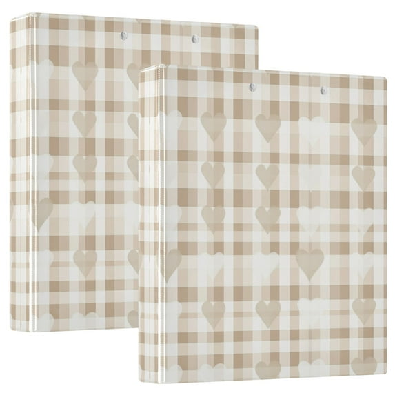 Waterproof PVC Round Ring Binder - D-Rings Clipboard, 200 Page Capacity (1 or 2-Pack), Ideal for Office , Home and School,Gingham Pattern