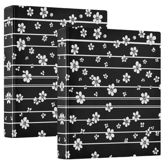 Iauyy PVC Round Ring Binders, 200 Page Capacity, 2 Pack,Horizontal Stripes