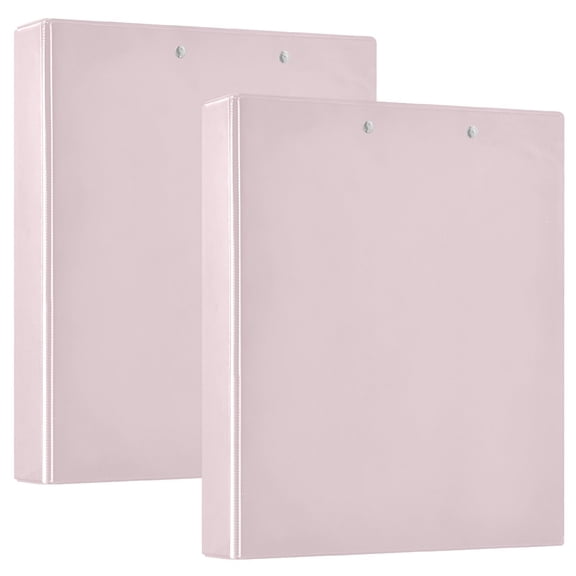 Iauyy PVC Round Ring Binders, 200 Page Capacity, 2 Pack，Light Pink