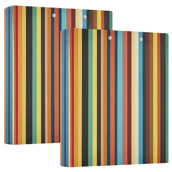 Waterproof PVC Round Ring Binder - D-Rings Clipboard, 200 Page Capacity (1 or 2-Pack), Ideal for Office , Home and School，Long Vertical Lines