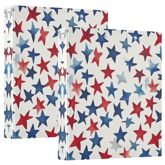 Waterproof PVC Round Ring Binder - D-Rings Clipboard, 200 Page Capacity (1 or 2-Pack), Ideal for Office , Home and School,Many Stars