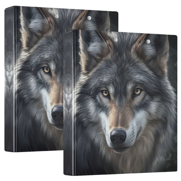 Waterproof PVC Round Ring Binder - D-Rings Clipboard, 200 Page Capacity (1 or 2-Pack), Ideal for Office , Home and School,Poor Wolf