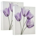 thumbnail image 1 of Waterproof PVC Round Ring Binder - D-Rings Clipboard, 200 Page Capacity (1 or 2-Pack), Ideal for Office , Home and School，Purple Tulips, 1 of 8