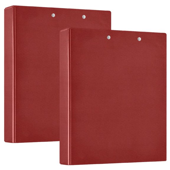 Waterproof PVC Round Ring Binder - D-Rings Clipboard, 200 Page Capacity (1 or 2-Pack), Ideal for Office , Home and School，Red