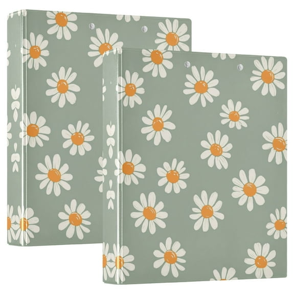 Waterproof PVC Round Ring Binder - D-Rings Clipboard, 200 Page Capacity (1 or 2-Pack), Ideal for Office , Home and School,Small Flowers