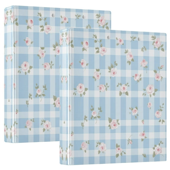 Waterproof PVC Round Ring Binder - D-Rings Clipboard, 200 Page Capacity (1 or 2-Pack), Ideal for Office , Home and School，Small Roses