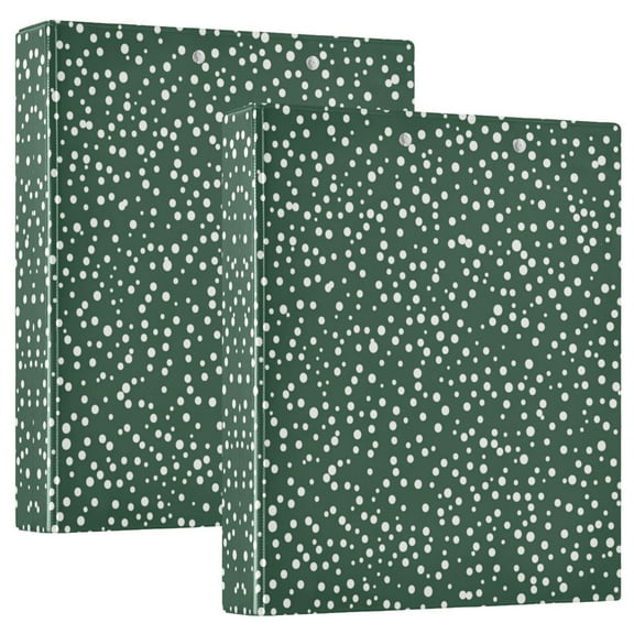 Iauyy PVC Round Ring Binders, 200 Page Capacity, 2 Pack,Small White Dots