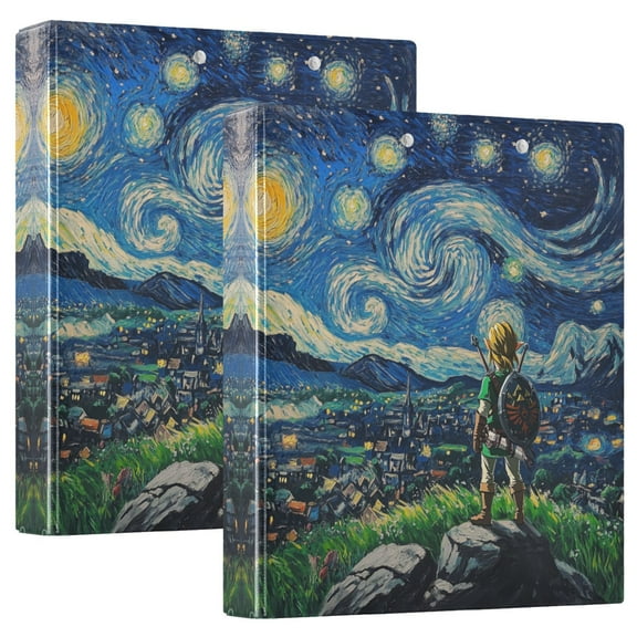 Iauyy PVC Round Ring Binders, 200 Page Capacity, 2 Pack，Standing on Top