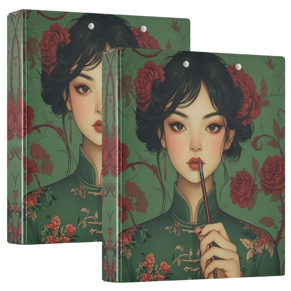 Iauyy PVC Round Ring Binders, 200 Page Capacity, 2 Pack,Woman