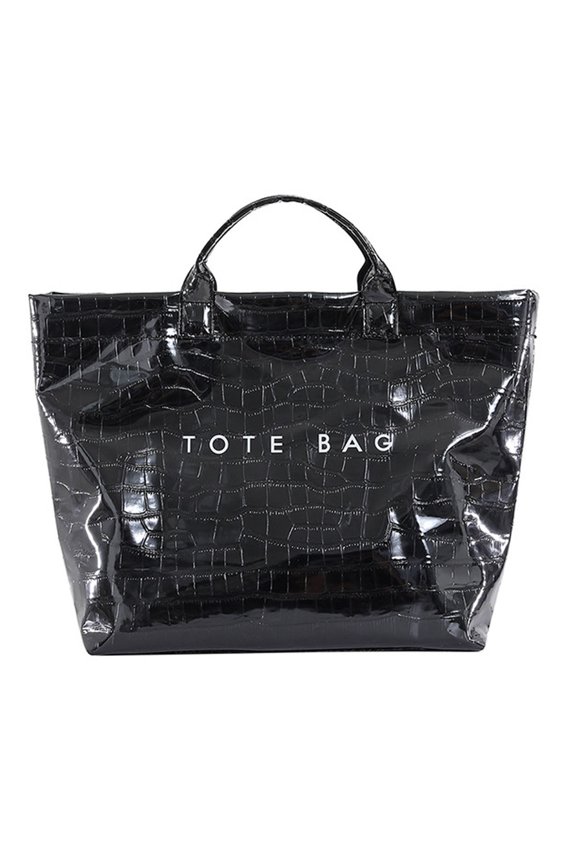 Waterproof PVC Shoulder Tote Bag, Large Capacity Shopping Commute Travel Bag, Hook and Loop Closure Easy Use, Multi-Scenario Everyday Shoulder Bag, Gift Practical