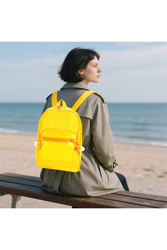 Waterproof PVC Transparent Backpack - Large Capacity Travel Laptop Backpack with Multiple Compartments, Ergonomic Shoulder Straps, Durable Clear Sch00l Bag for Women & Men, Trendy Unisex Daypack