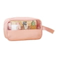 thumbnail image 1 of Waterproof PVC Transparent Travel Toiletry Bag, Clear See-Through Organizer for Makeup Cosmetics, Portable Handheld Storage Pouch for Bathroom, Gym & Airplane, 1 of 6