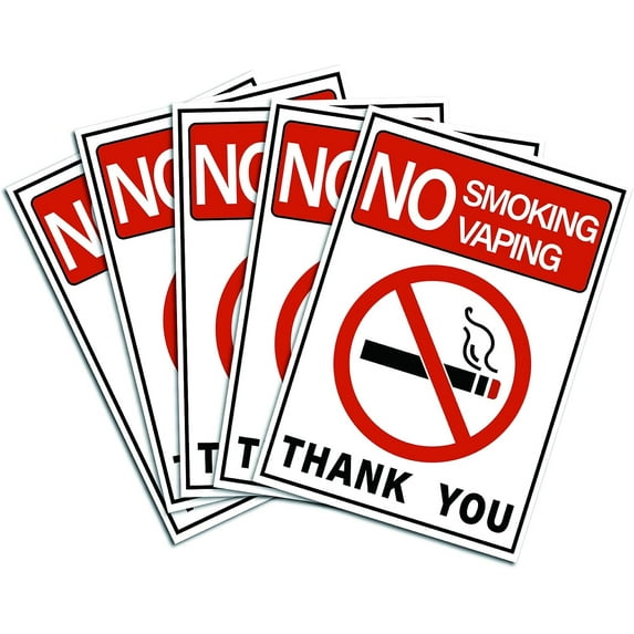 Waterproof PVC Warning Sign Stickers Rectangle Sign Pattern 25x17.5cm