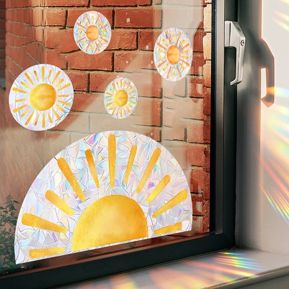 Waterproof PVC Window Stickers Window Decorations Sun 400x300x0.1mm DIY