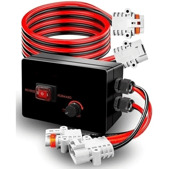 Waterproof PWM Controller DC 12-48V 35A Motor Speed Controller, with 4 PCS Spare Interfaces and 2 PCS 9.85FT Extension Wires, Variable Speed Controller for Boat Trolling Motor DC Brushed Motor