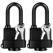 Waterproof Padlocks Keyed Alike for Outdoor Use, Weatherproof Pad Lock with Same Key 2 Black