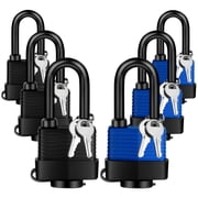 Waterproof Padlocks Keyed Alike for Outdoor Use, Weatherproof Pad Lock with Same Key 3 Blue/3 Black