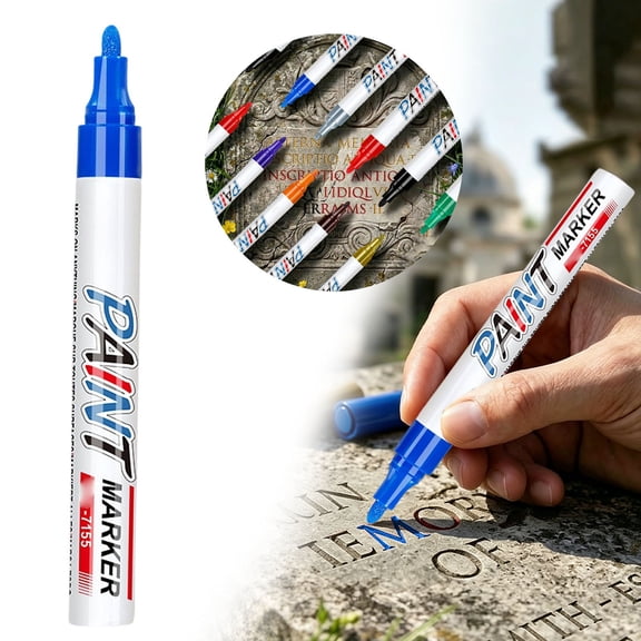 Waterproof Paint Marker Pen, 3ml Permanent Paint Pen for Metal, Stone, Wood, Glass & Plastic, Weather Resistant Touch Up Marker for Lettering & Surface Repair