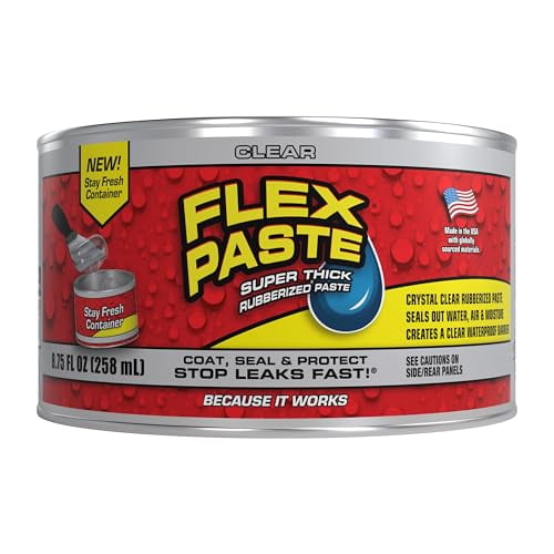 , Waterproof Paintable Putty, Spackle Sealant, Fill Gaps Cracks Holes - Block Out Water and Air - UV Resistant - Walls, Drywall, EPDM, Concrete, Roof, RV Repairs, Clear, Half-Quart