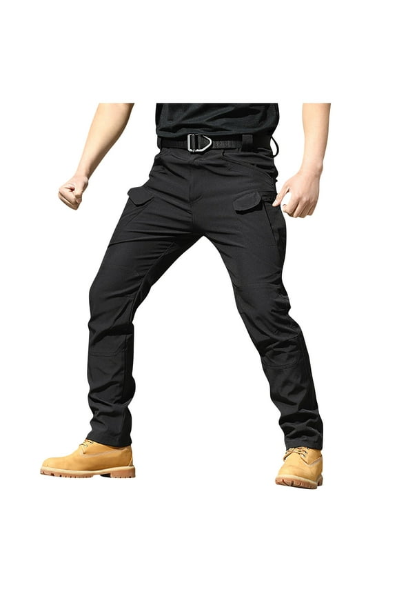 Waterproof Pants MensWaterproof Rip Stop Hiking Pants Lightweight Cargo Work Black XL