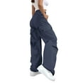 thumbnail image 1 of Waterproof Pants Women, Audhol Women's Work Pants: Casual Fashionable Loose Wide Leg Outdoor High Waisted Trendy Multi Pocket Work Pants Cargo Joggers for Women Blue XL, 1 of 4