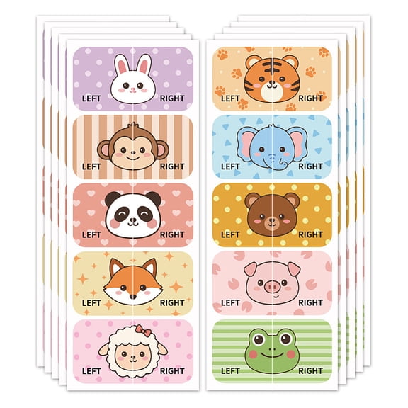 Waterproof Paper Sticker Rectangle Animals 240x90mm for DIY Paper
