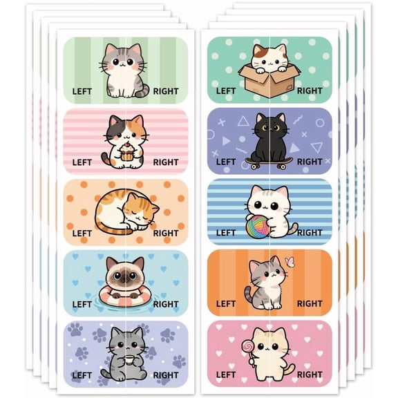 Waterproof Paper Sticker Rectangle Cat Shape 240x90mm for DIY