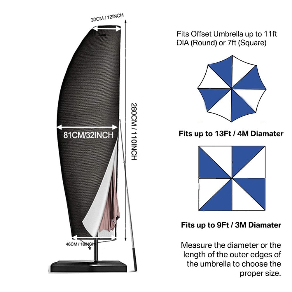 Waterproof Parasol Banana Umbrella Cover Cantilever Outdoor Garden Patio Shield