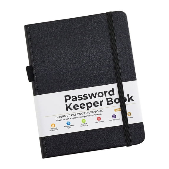 Waterproof Password Notebook with Elastic Portable Address Book for Confidential Notes Storage Contact Management