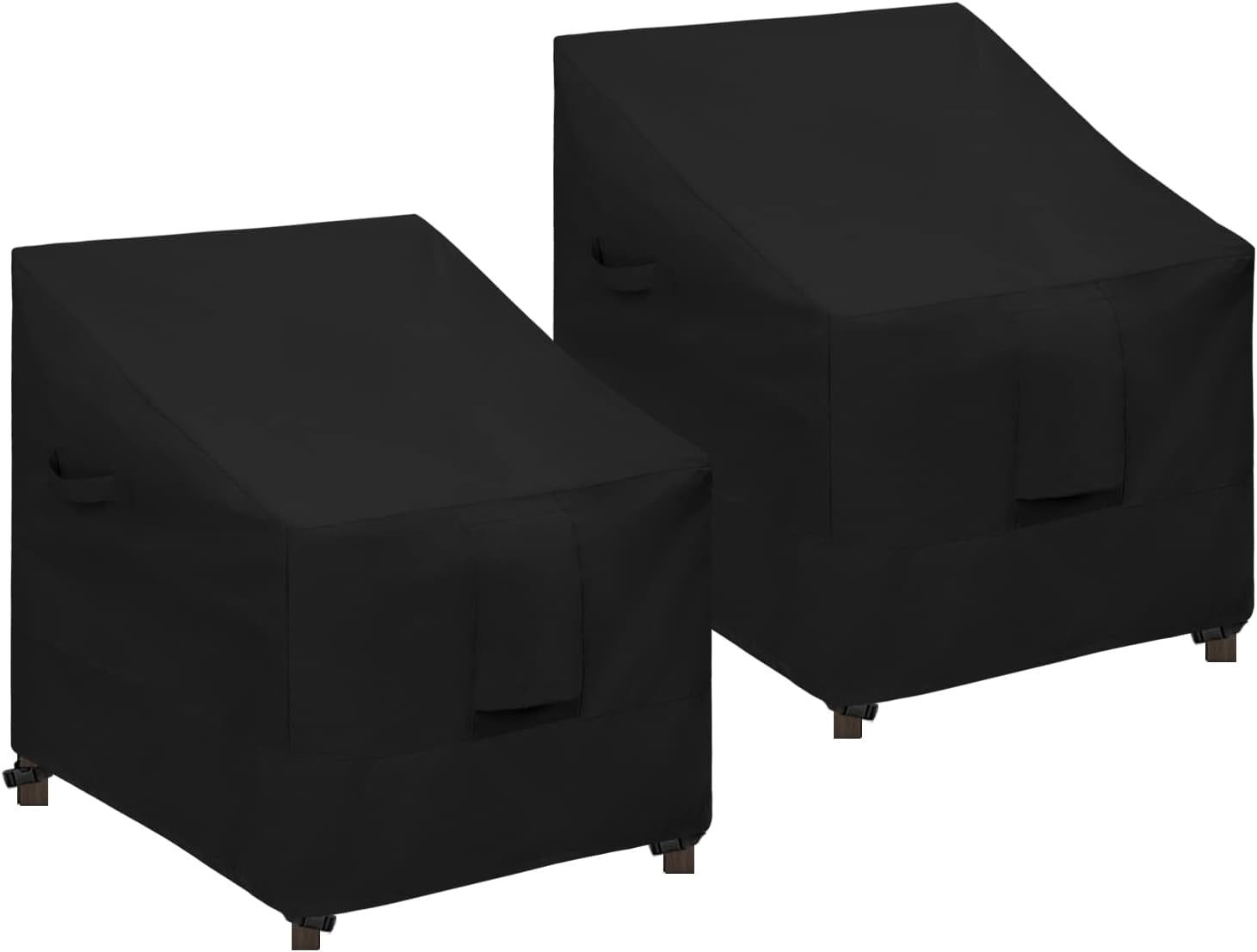 Waterproof Patio Chair Cover UV Resistant Outdoor Chair Cover Weatherproof Lawn Patio Furniture Cover with Tape Sealed Seam (2 Pack-33Wx34Dx31H inch, Black)