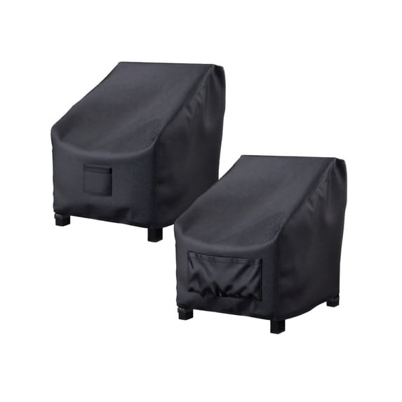 Waterproof Patio Chair Covers with Heavy-Duty Fabric and Front Handle, 2-Pack, Black, for Outdoor Furniture