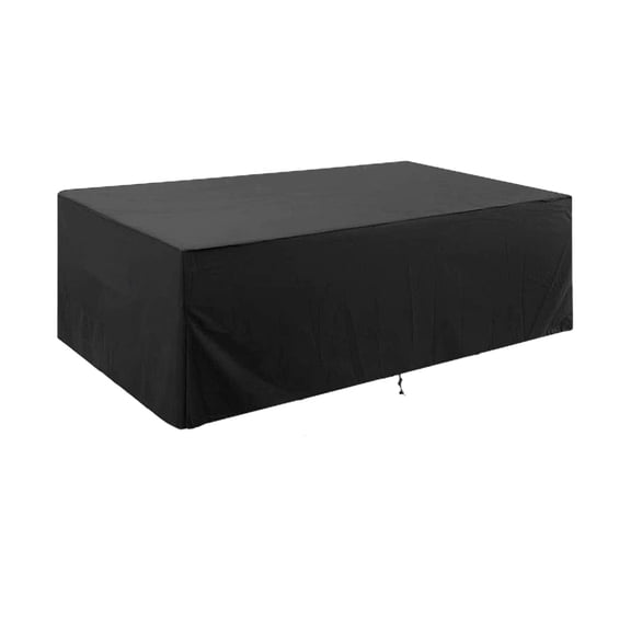 Waterproof Patio Furniture Cover with Drawstring, Black Oxford Fabric Outdoor Table and Chair Protector for Rain, Sun and Dust, 17.72 x 15.75 x 9.84 Inches