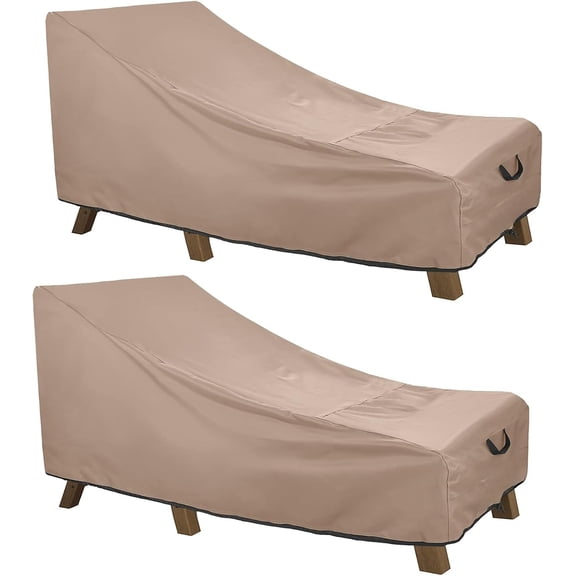 Waterproof Patio Lounge Chair Cover Heavy Duty Outdoor Chaise Lounge Covers 2 Pack - 80L x 28W x 30H inch