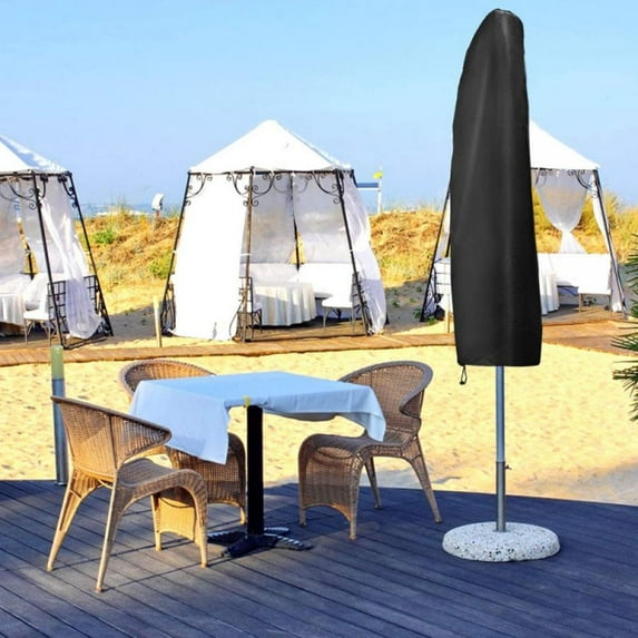 Waterproof Patio Outdoor Umbrella Protective Canopy Cover Bag Fit 8ft to 12ft,Black