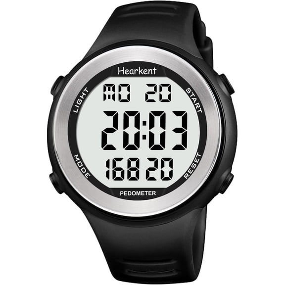 Waterproof Pedometer Watch No APP with Light, Digital Display Step Counter Watch for Calories Seconds Alarm Steps, Fitness Tracker Watch for Men Women