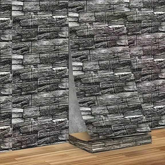 Waterproof Peel & Stick 3D Stone Brick Wallpaper - Removable Foam Backsplash for Indoor Walls Kitchen Bathroom Living Room, Easy Install for Ugly Walls