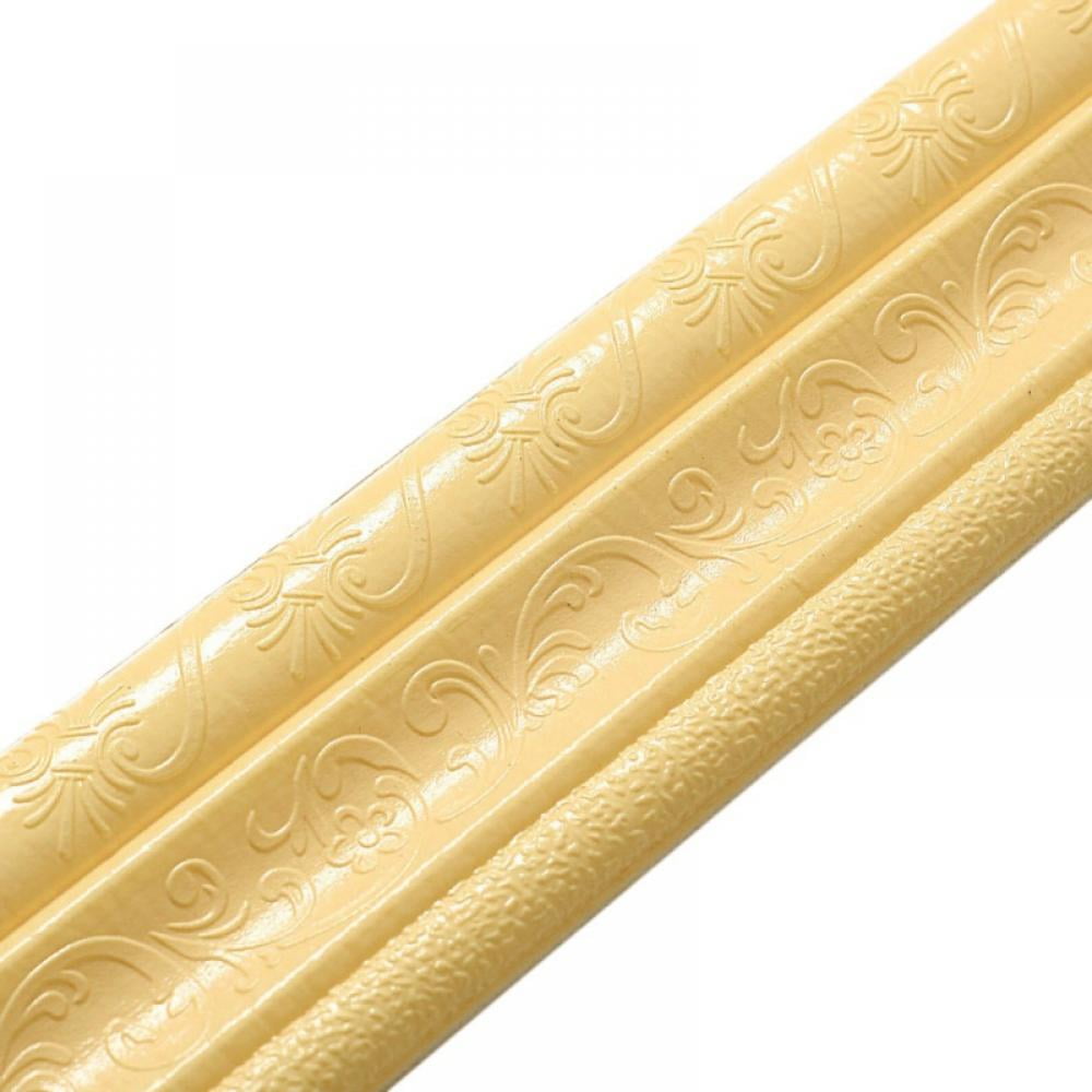 Hasthip Gold Floral Pattern Molding Peel Stick Wall Border For Home Decor  Bathroom Kitchen